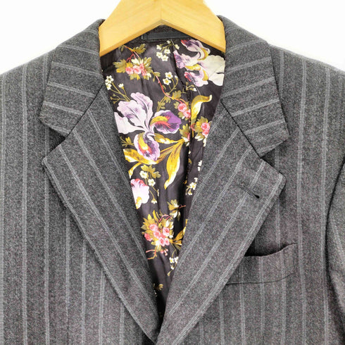 ポールスミス Paul Smith 裏地花柄 ストライプ 2Bテーラードジャケット メンズ S