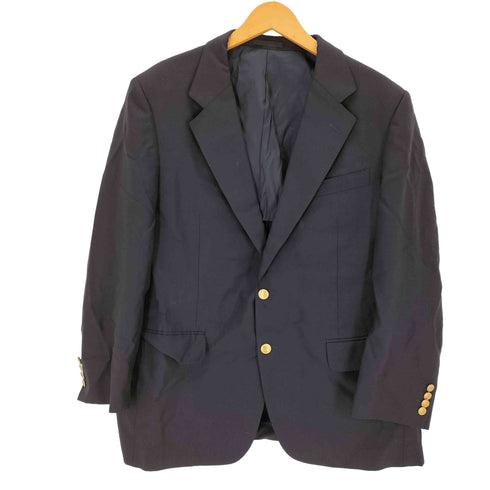 バーバリーズ BURBERRYS モヘヤ混 背抜き 2Bテーラードジャケット 紺ブレ 金ボタン メンズ 100-96-175