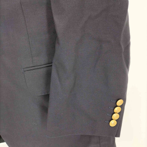 バーバリーズ BURBERRYS モヘヤ混 背抜き 2Bテーラードジャケット 紺ブレ 金ボタン メンズ 100-96-175