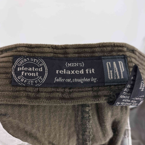 ギャップ Gap 90S RELAXED FIT ジップフライ 2タック 太畝 コーデュロイ パンツ メンズ