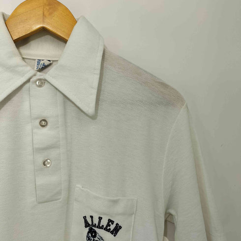 アーテックス ARTEX 70s USA製 襟芯 カレッジプリント 鹿の子 ピケ 半袖 ポケット ポロシャツ メンズ import:M