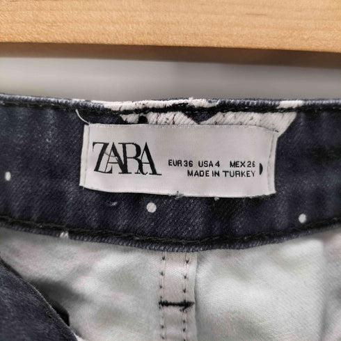 ザラ ZARA 人魚 シェル 濃紺 インディゴ ジーンズ マーメード柄 レディース EUR:36
