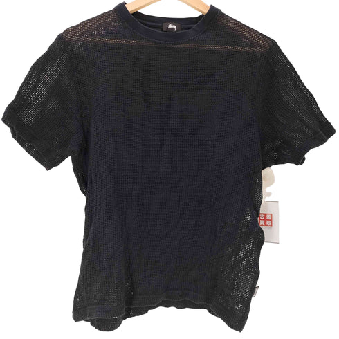 ステューシー Stussy 23SS Cotton Mesh S/S Crew メッシュ Tシャツ ブラック メンズ import:M