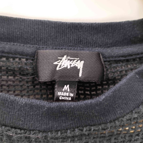 ステューシー Stussy 23SS Cotton Mesh S/S Crew メッシュ Tシャツ ブラック メンズ import:M