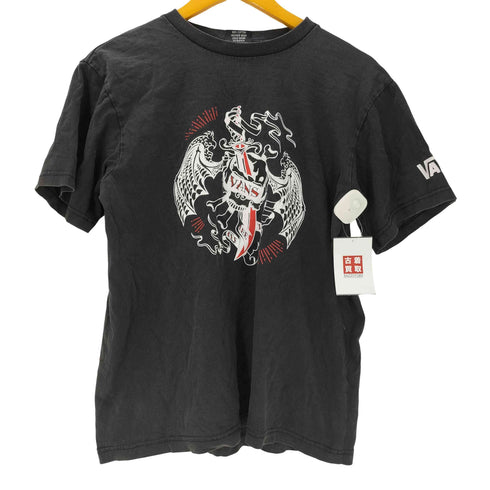 バンズ VANS 90S OLD アメリカン トラディショナル デザイン 両面 プリント ボックス Tシャツ ブラック 短丈 メンズ import:M
