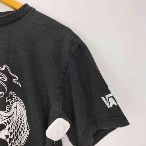 バンズ VANS 90S OLD アメリカン トラディショナル デザイン 両面 プリント ボックス Tシャツ ブラック 短丈 メンズ import:M