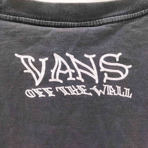 バンズ VANS 90S OLD アメリカン トラディショナル デザイン 両面 プリント ボックス Tシャツ ブラック 短丈 メンズ import:M