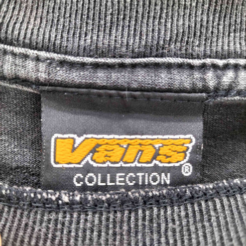 バンズ VANS 90S OLD アメリカン トラディショナル デザイン 両面 プリント ボックス Tシャツ ブラック 短丈 メンズ import:M