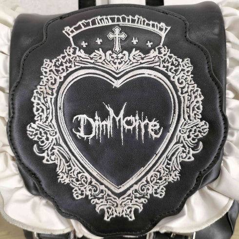 Dim moire フリルミニリュック Black&White レディース