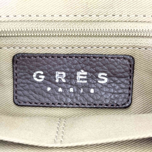 GRES PARIS シボ レザーショルダーバッグ ハーフムーン メンズ