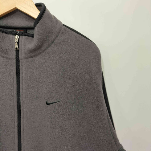 ナイキ NIKE 00s スウッシュ刺繍 ナイロンテープ ジップアップ フリース ジャケット メンズ JPN:L