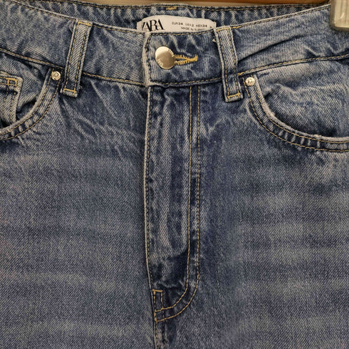 ザラ ZARA Z1975 WIDE-LEG BALAND BOʻKSALI JINSI Z1975 WIDE-LEG ハイウエストデニムパンツ レディース EUR:34