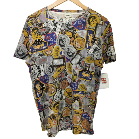 ディーゼル DIESEL 総柄 ワッペン柄 Tシャツ 半袖 メンズ import:M