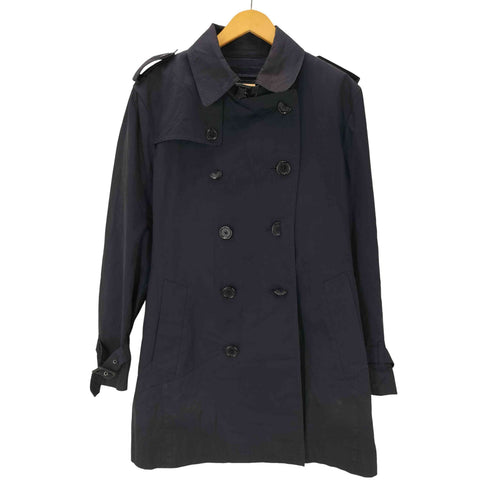 バーバリーブラックレーベル BURBERRY BLACK LABEL 裏地 ノバチェック ライナー ガンフラップ付き ブラック ダブル バルマカーン ステンカラー コート メンズ import:L