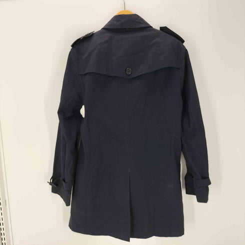 バーバリーブラックレーベル BURBERRY BLACK LABEL 裏地 ノバチェック ライナー ガンフラップ付き ブラック ダブル バルマカーン ステンカラー コート メンズ import:L