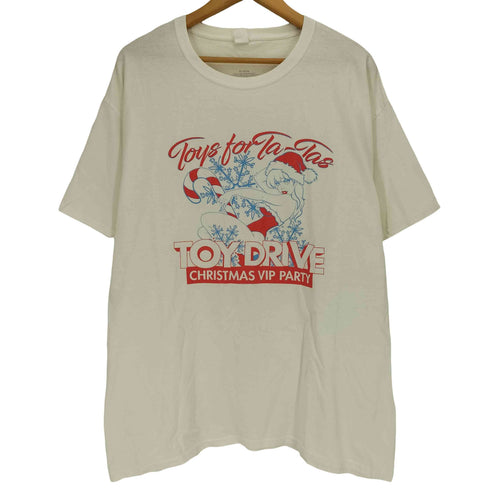 TOY DRIVE CHRISTMAS VIP PARTY サンタ 両面プリント 半袖Tシャツ メンズ import:XL