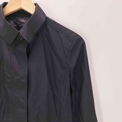 バーバリーロンドン BURBERRY LONDON 裏地 ノバチェック ブラック バルマカーン ステンカラー コート レディース 38