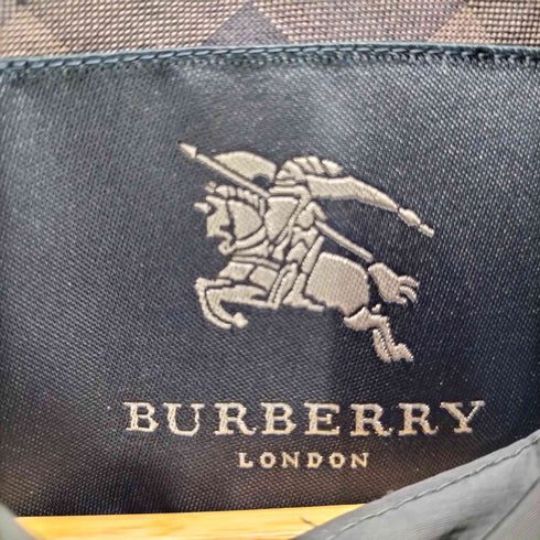 バーバリーロンドン BURBERRY LONDON 裏地 ノバチェック ブラック バルマカーン ステンカラー コート レディース 38