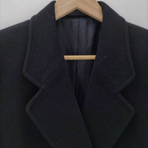 バーバリーズ BURBERRYS 80-90S OLD Cashmere Wool カシミア ウール ブラック ダブル チェスター コート レディース