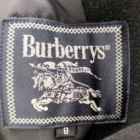 バーバリーズ BURBERRYS 80-90S OLD Cashmere Wool カシミア ウール ブラック ダブル チェスター コート レディース