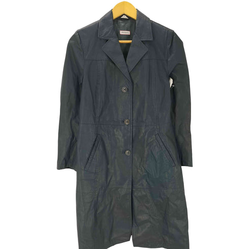 マックスアンドコー MAX&CO. MADE IN ITALY Genuine Lamb Leather イタリア製 本革 羊革 ラムレザー チェスター コート レディース 38