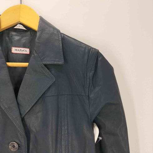 マックスアンドコー MAX&CO. MADE IN ITALY Genuine Lamb Leather イタリア製 本革 羊革 ラムレザー チェスター コート レディース 38