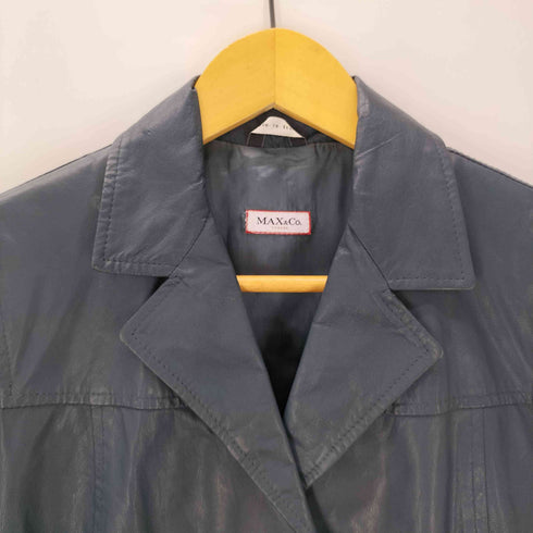 マックスアンドコー MAX&CO. MADE IN ITALY Genuine Lamb Leather イタリア製 本革 羊革 ラムレザー チェスター コート レディース 38