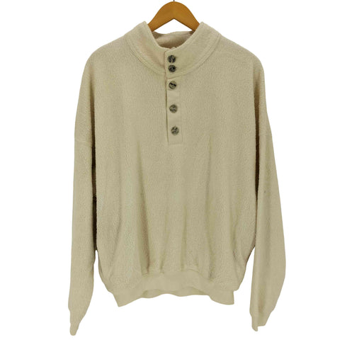 N.E.WEAR USA ハーフボタン 起毛 フリースプルオーバー メンズ L