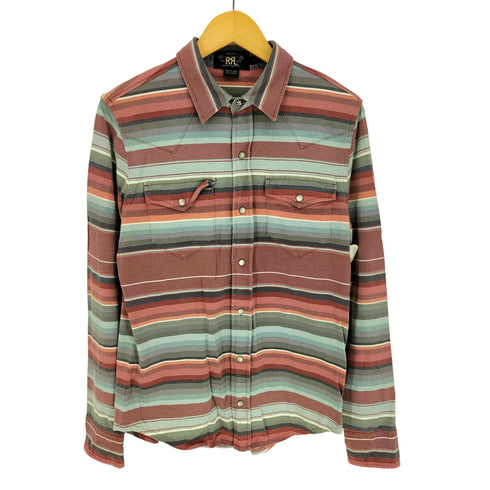 ダブルアールエルラルフローレン RRL RALPH LAUREN 一つ星 黒タグ multi-colored striped western shirt マルチボーダー ウエスタンシャツ メンズ import:S
