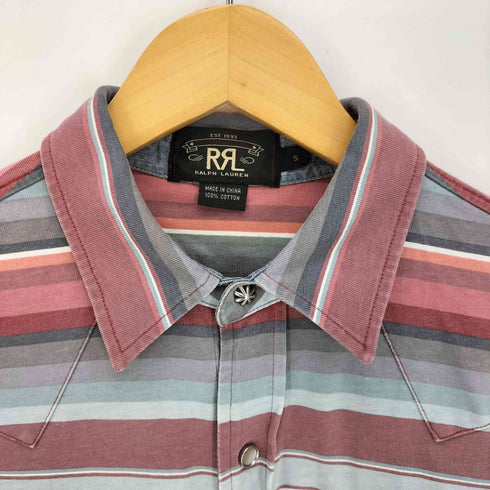 ダブルアールエルラルフローレン RRL RALPH LAUREN 一つ星 黒タグ multi-colored striped western shirt マルチボーダー ウエスタンシャツ メンズ import:S