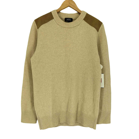 アーペーセー A.P.C. スエード 切替 ウール ニット セーター レディース S