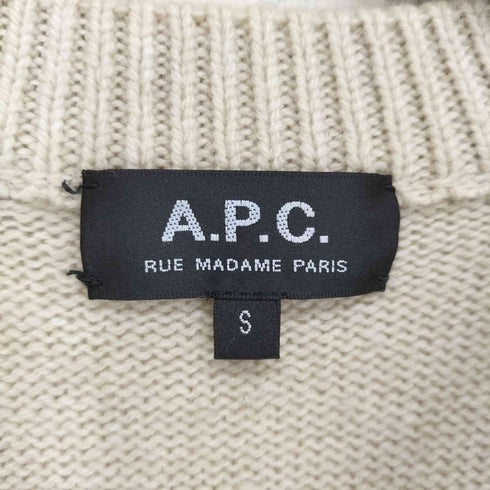 アーペーセー A.P.C. スエード 切替 ウール ニット セーター レディース S
