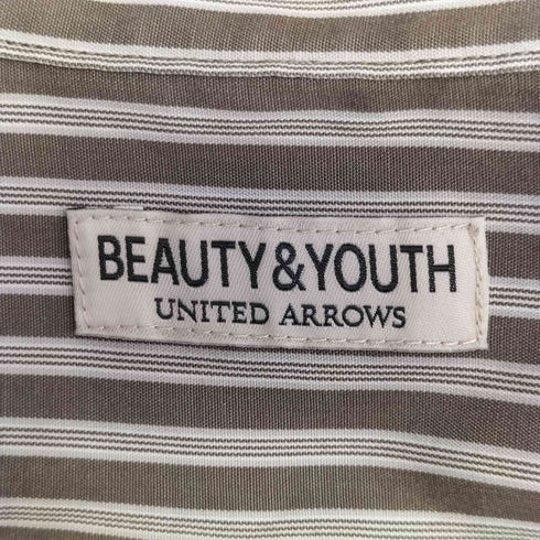 ビューティーアンドユースユナイテッドアローズ BEAUTY & YOUTH UNITED ARROWS ストライプ バンドカラー シャツ メンズ import:M