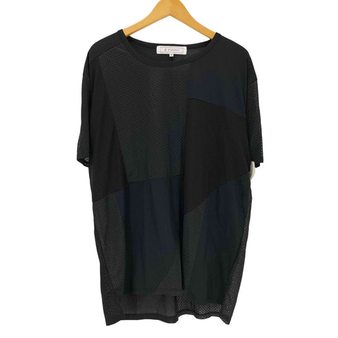 アンシーズンアンリアレイジ ANSEASON ANREALAGE メッシュ パーチワーク状 クルーネックTシャツ メンズ 50