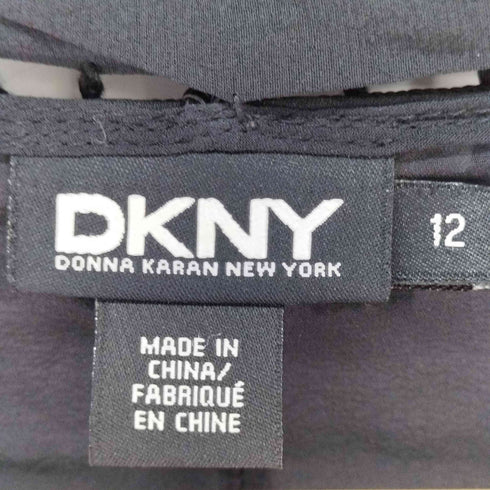ダナキャランニューヨーク DKNY シルクブレンド プリーツ シアー ノースリーブ ワンピース レディース US:12