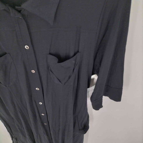 ダナキャランニューヨーク DKNY シルク シャツワンピース レディース import:L