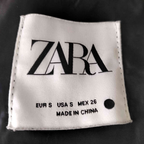 ザラ ZARA ニット切り替え 裾フリンジ デニム シャツ ジャケット レディース import:S