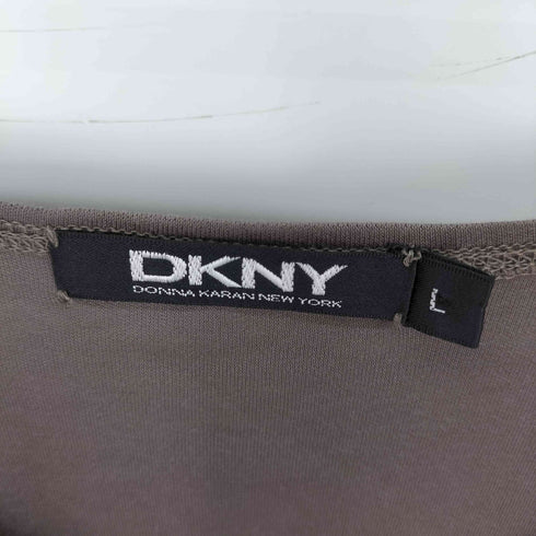ダナキャランニューヨーク DKNY フロント ギャザー ノースリーブ ワンピース レディース import:L