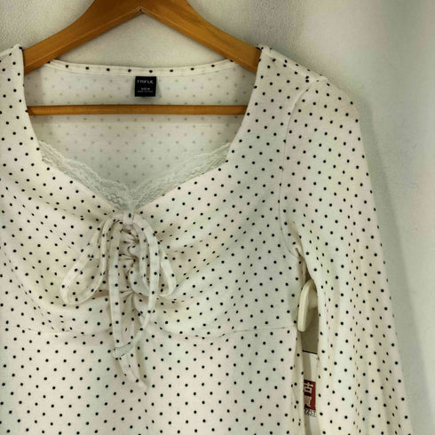 FRIFUL レースレイヤード ギャザー加工 ドット柄トップス レディース JPN:M