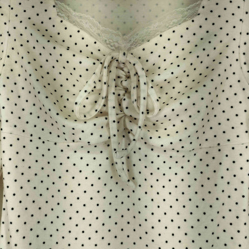 FRIFUL レースレイヤード ギャザー加工 ドット柄トップス レディース JPN:M