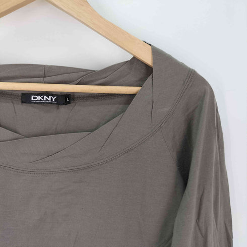 ダナキャランニューヨーク DKNY ドレープ ワイドネック カットソー レディース import:L