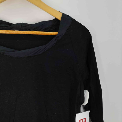 ダナキャランニューヨーク DKNY ドレープ ワイドネック 七分丈 カットソー レディース import:L