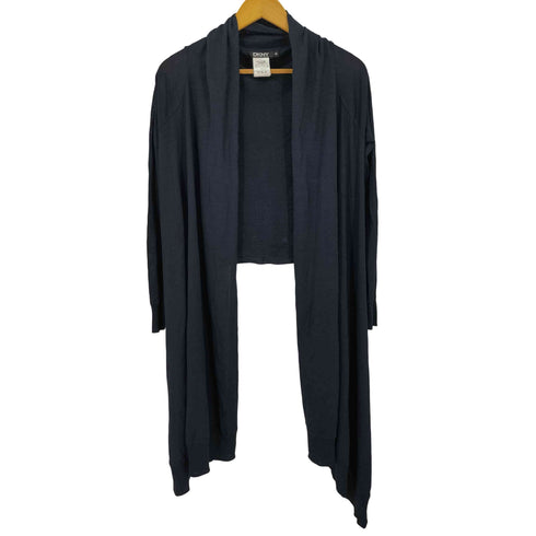 ダナキャランニューヨーク DKNY シルク100 変形 ロングカーディガン レディース import:M