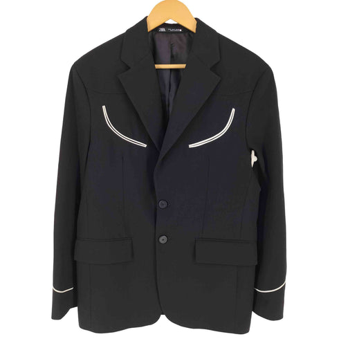 ザラ ZARA パイピング デザイン テーラード ジャケット メンズ S