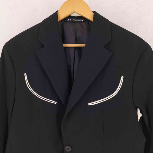 ザラ ZARA パイピング デザイン テーラード ジャケット メンズ S