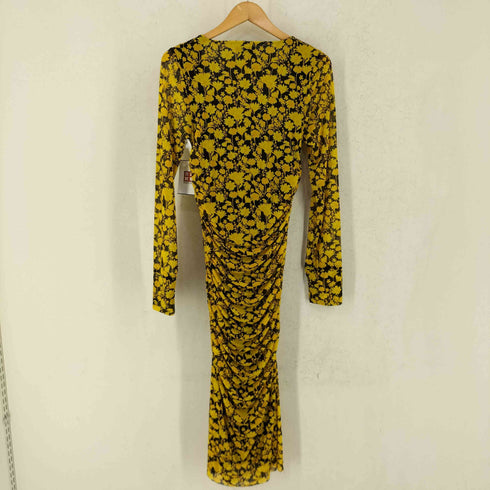 ガニー Ganni Floral Print Recycled Stretch Mesh Midi Dress フラワープリント リサイクルストレッチメッシュ ミディドレス レディース 36