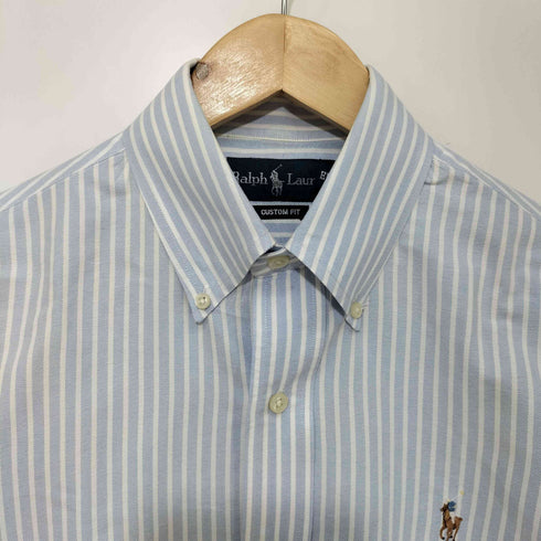 ラルフローレン RALPH LAUREN CUSTOM FIT ポニー刺繍 ストライプ ボタンダウン シャツ メンズ import:S