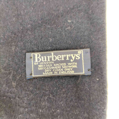 バーバリーロンドン BURBERRY LONDON 裏地シルク ストライプ フリンジ カシミヤマフラー メンズ