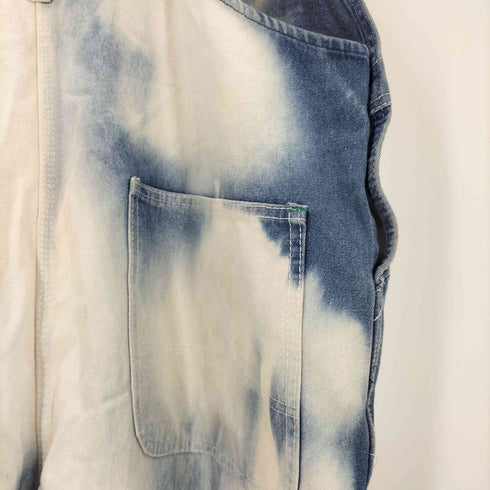 リバティオーバーオールズ LIBERTY OVERALLS タイダイ ブリーチ加工 ショート デニムオーバーオール メンズ