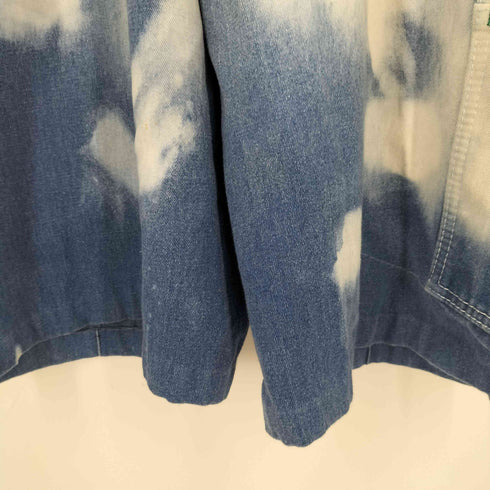 リバティオーバーオールズ LIBERTY OVERALLS タイダイ ブリーチ加工 ショート デニムオーバーオール メンズ